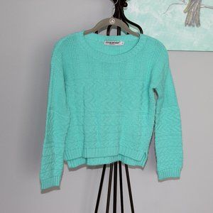 Teal Crop Sweater-Women Size Small